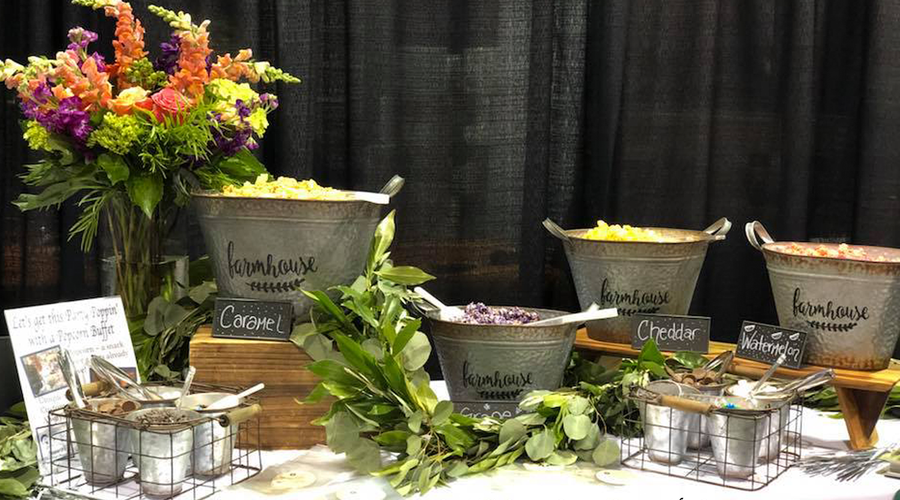Raise the gourmet popcorn buffet bar at your next party